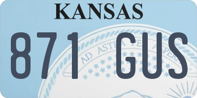 KS license plate 871GUS