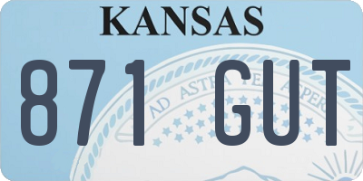 KS license plate 871GUT