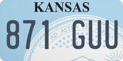 KS license plate 871GUU