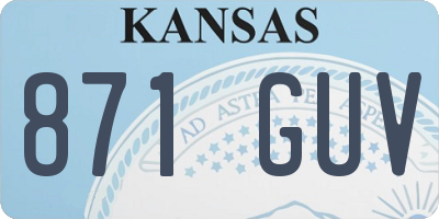 KS license plate 871GUV