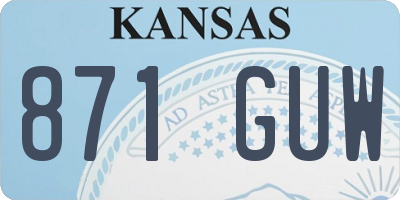 KS license plate 871GUW