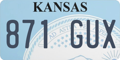 KS license plate 871GUX