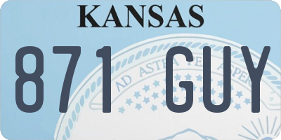 KS license plate 871GUY