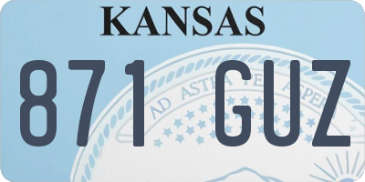 KS license plate 871GUZ