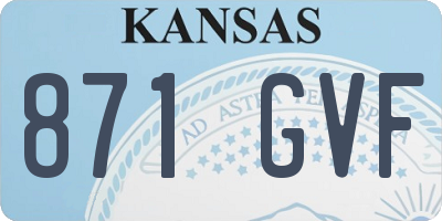 KS license plate 871GVF