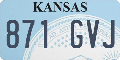 KS license plate 871GVJ