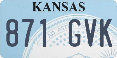 KS license plate 871GVK