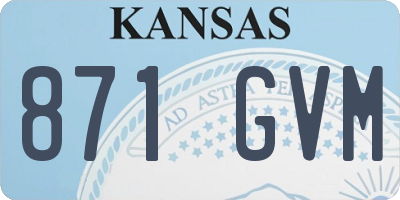 KS license plate 871GVM