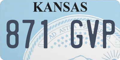 KS license plate 871GVP