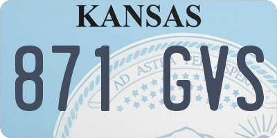KS license plate 871GVS