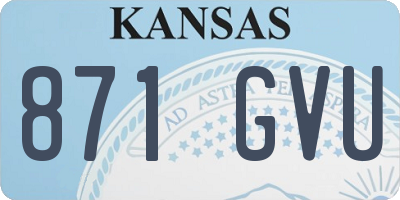 KS license plate 871GVU