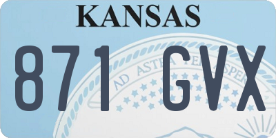 KS license plate 871GVX