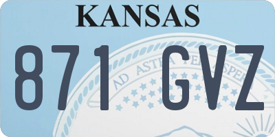KS license plate 871GVZ