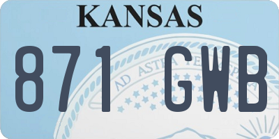 KS license plate 871GWB