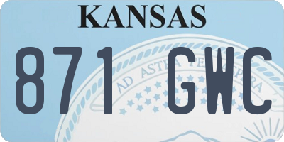 KS license plate 871GWC