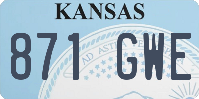 KS license plate 871GWE