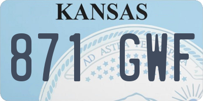 KS license plate 871GWF