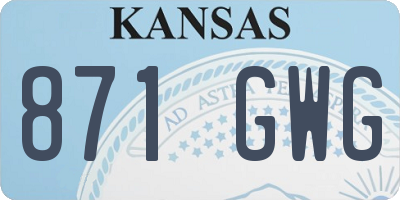KS license plate 871GWG