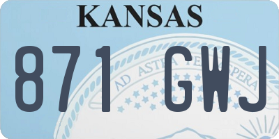 KS license plate 871GWJ