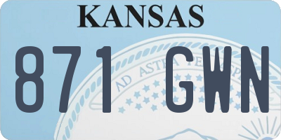KS license plate 871GWN