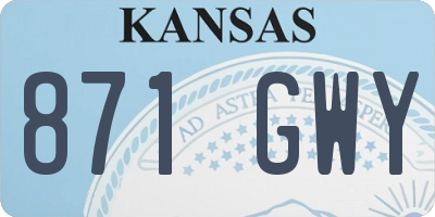KS license plate 871GWY