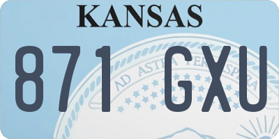 KS license plate 871GXU