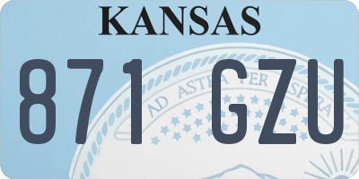 KS license plate 871GZU