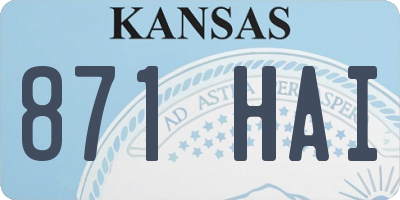 KS license plate 871HAI