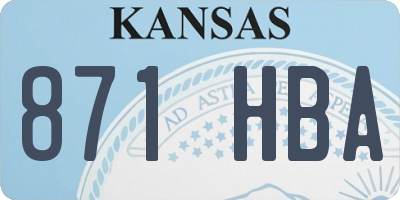 KS license plate 871HBA
