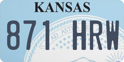 KS license plate 871HRW