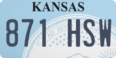 KS license plate 871HSW