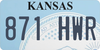 KS license plate 871HWR