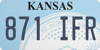 KS license plate 871IFR