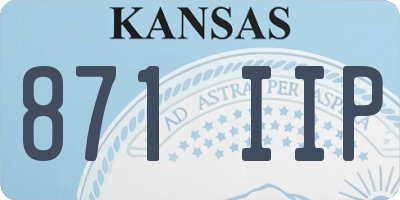 KS license plate 871IIP