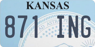 KS license plate 871ING