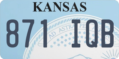 KS license plate 871IQB