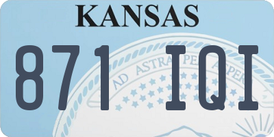 KS license plate 871IQI