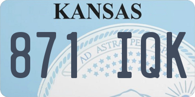 KS license plate 871IQK