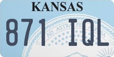 KS license plate 871IQL