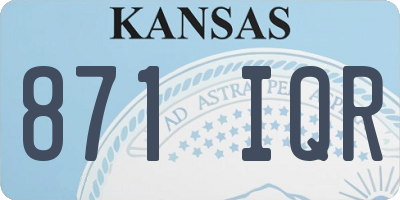 KS license plate 871IQR