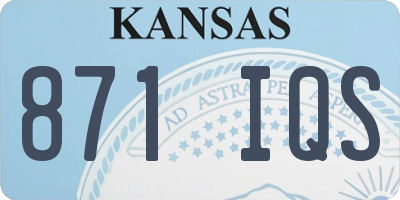KS license plate 871IQS
