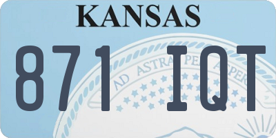 KS license plate 871IQT
