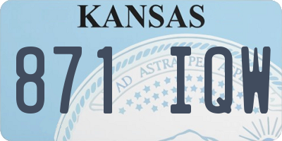 KS license plate 871IQW