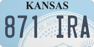 KS license plate 871IRA