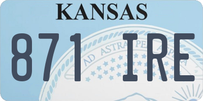 KS license plate 871IRE