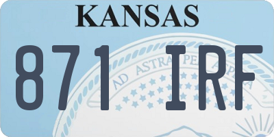 KS license plate 871IRF