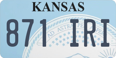 KS license plate 871IRI