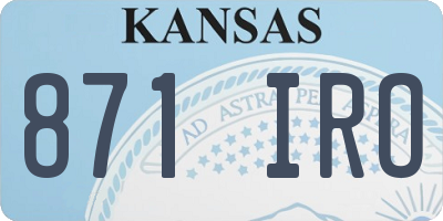 KS license plate 871IRO