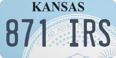 KS license plate 871IRS