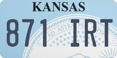 KS license plate 871IRT